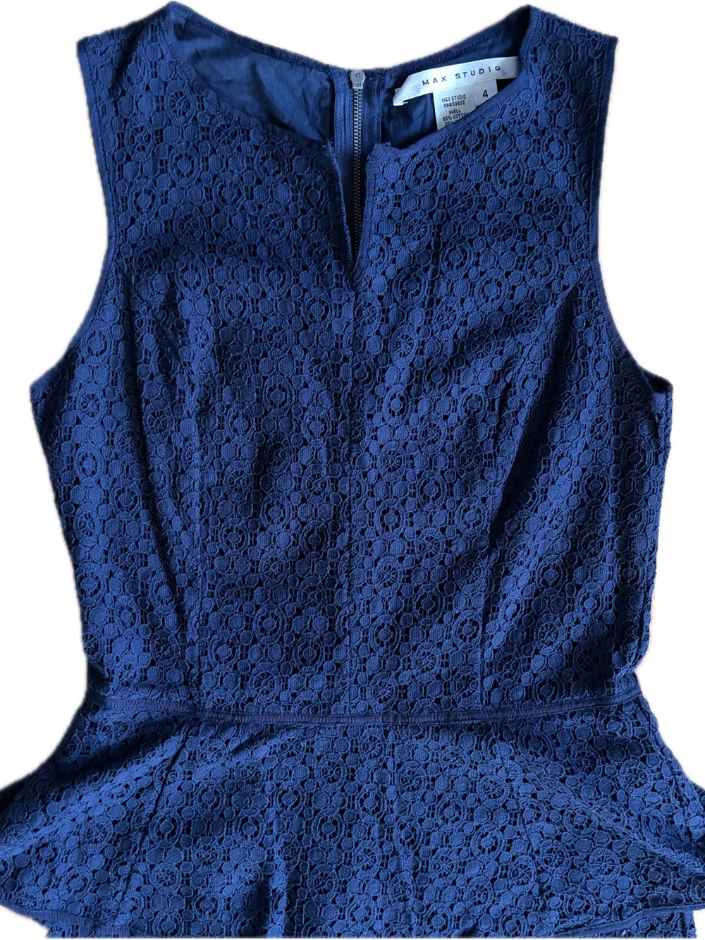 Max Studio Peplum Lace Sark Blue Dress